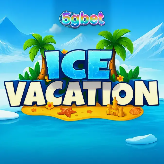 Interface do jogo de slot Ice Vacation com tema tropical